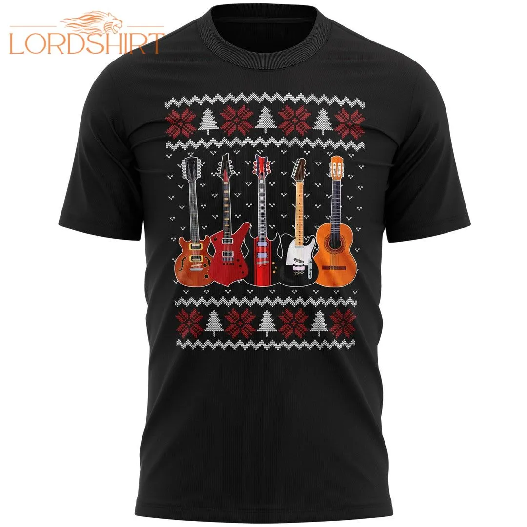 Guitar Christmas T Shirt For Men Guitar Tshirt Funny Guitar