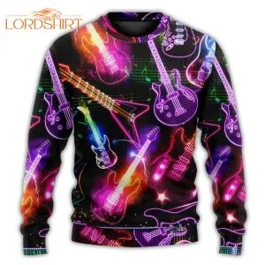 Guitar Neon Amazing Ugly Christmas Sweater