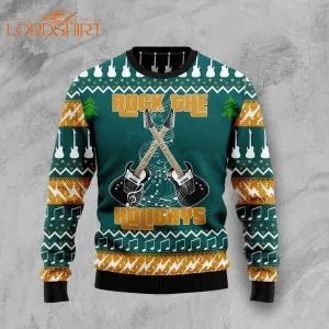 Guitar Rock The Holiday Xmas Ugly Christmas Sweater