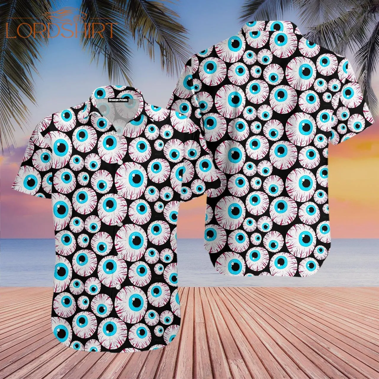 Halloween Creepy Eyeballs Hawaiian Shirt