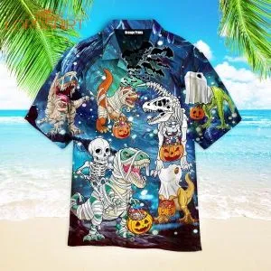 Halloween Dinosaur Scary Night Hawaiian Shirt