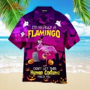 Halloween Im Really A Flamingo Hawaiian Shirt