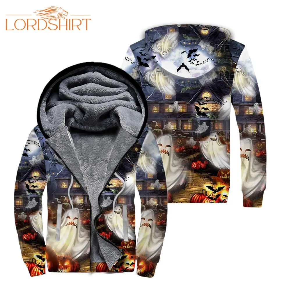 Halloween Peek A Boo Fleece Zip Hoodie All Over Print