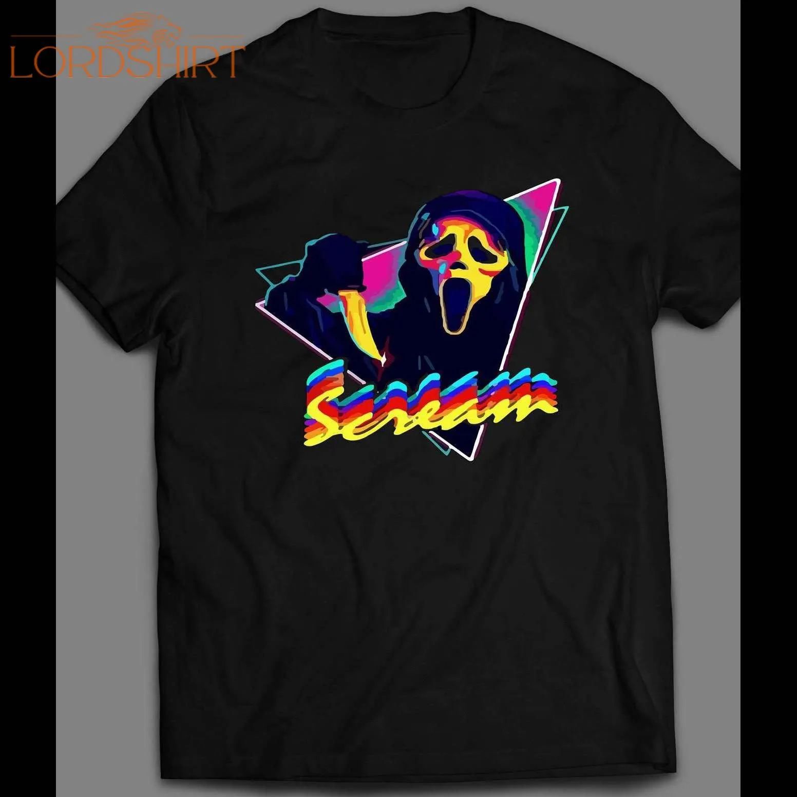 Halloween Scream Retro Custom Art Front Print Shirt