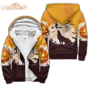 Halloween Wolf Fleece Zip Hoodie All Over Print