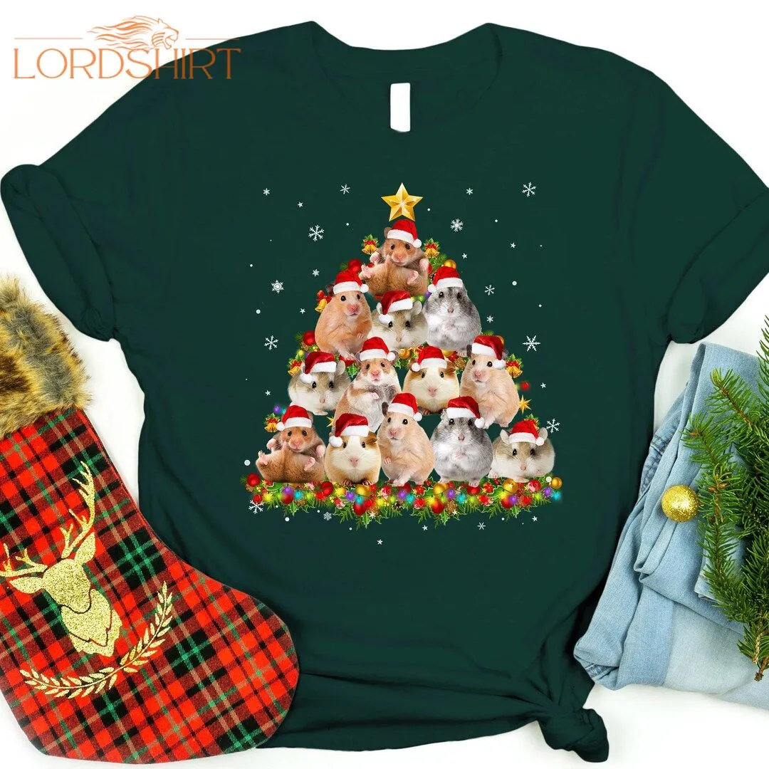 Hamster Christmas Tree Shirt Funny Hamster Christmas Shirt