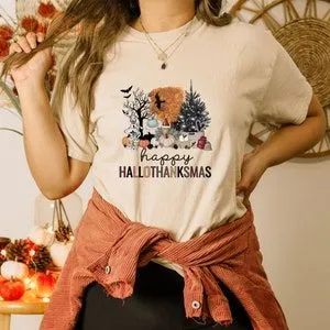 Happy Hallothanksmas Shirt Halloween Shirt Thanksgiving