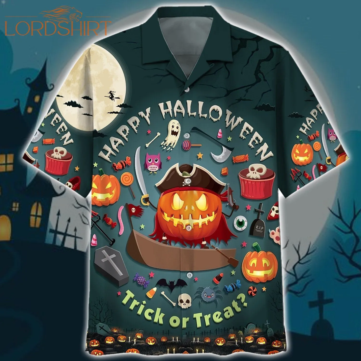 Happy Pumpkin Halloween Trick Or Treat Hawaiian Shirt