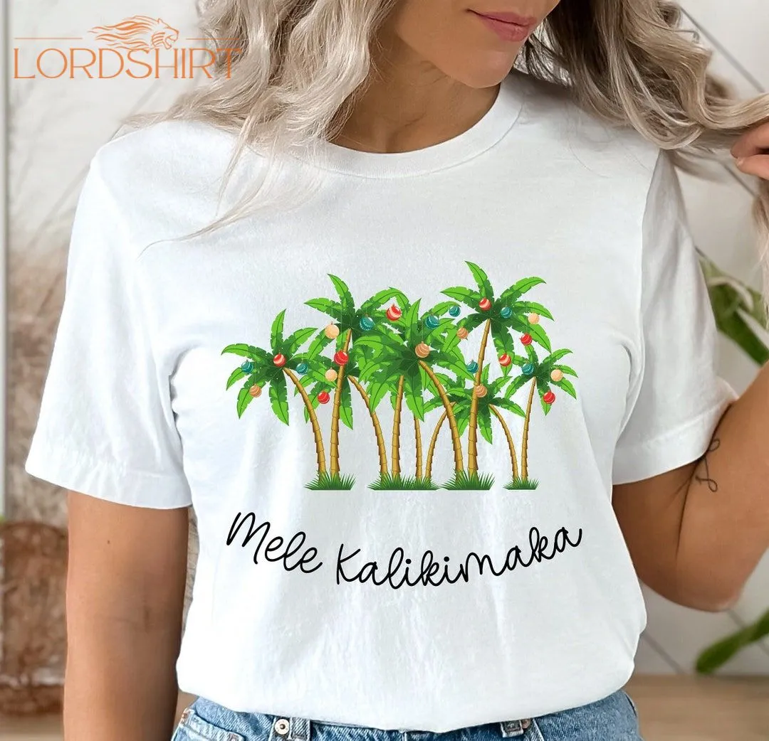 Hawaii Shirts Mele Kalikimaka Christmas T-shirt Palm Trees