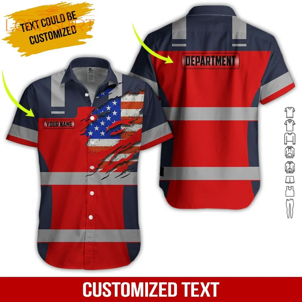 Heavy Equipment Custom Name And Department Hawaiian Shirt