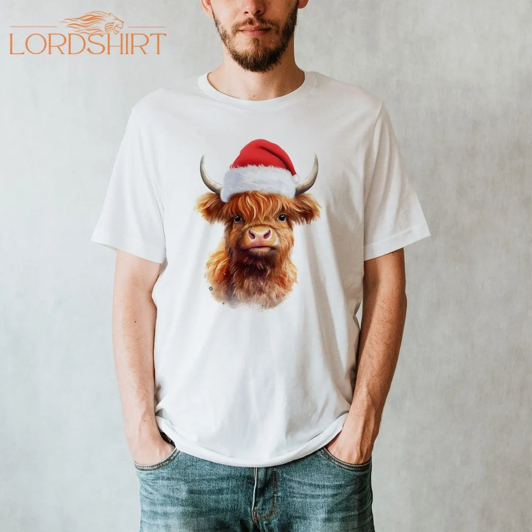 Highland Cow Christmas T-shirt Christmas Shirt Highland Cow