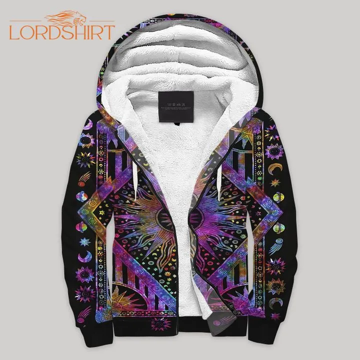 Hippie Blanket Fleece Zip Hoodie All Over Print