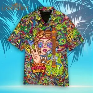 Hippie Music Love Peace Music Aloha Hawaiian Shirt