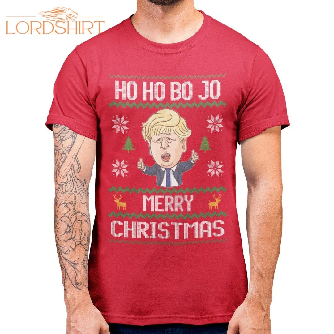 Ho Ho Bo Jo Boris Johnson Funny Christmas Tshirt Mens Funny