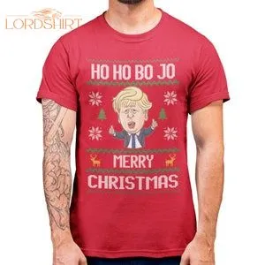 Ho Ho Bo Jo Boris Johnson Funny Christmas Tshirt Mens Funny