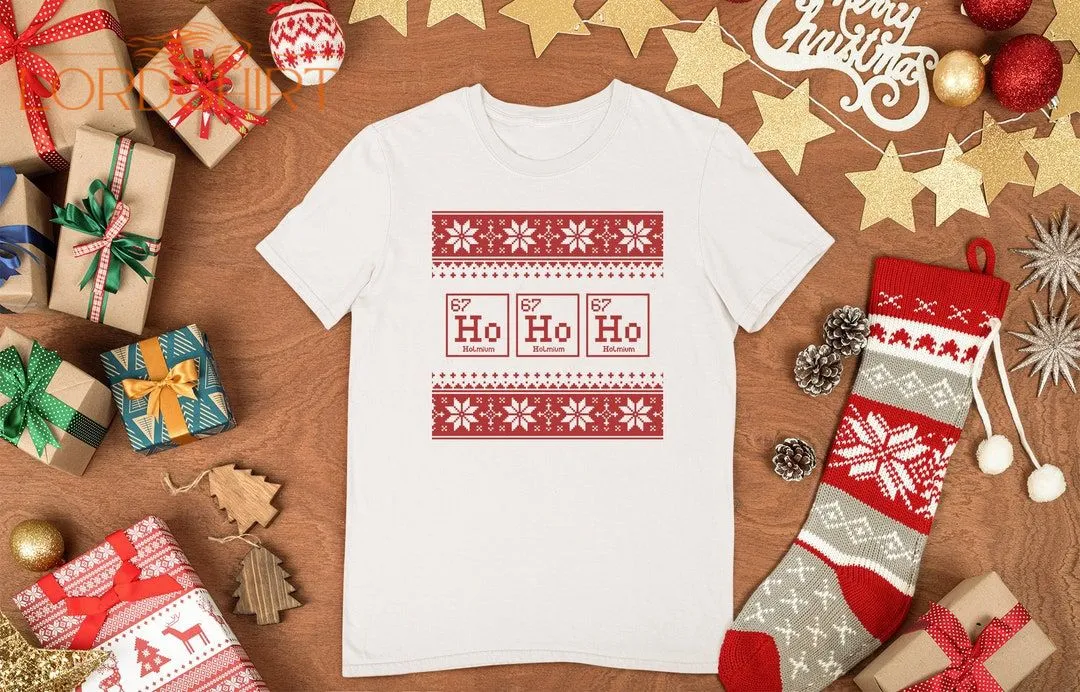 Ho Ho Ho Elements Christmas Funny Xmas T-shirt Festive Ho Ho