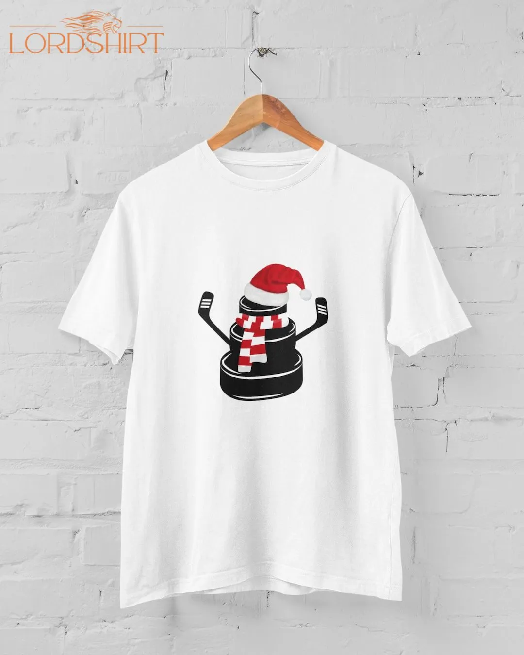 Hockey Puck Snowman T-shirt Christmas Hockey Shirt Christmas