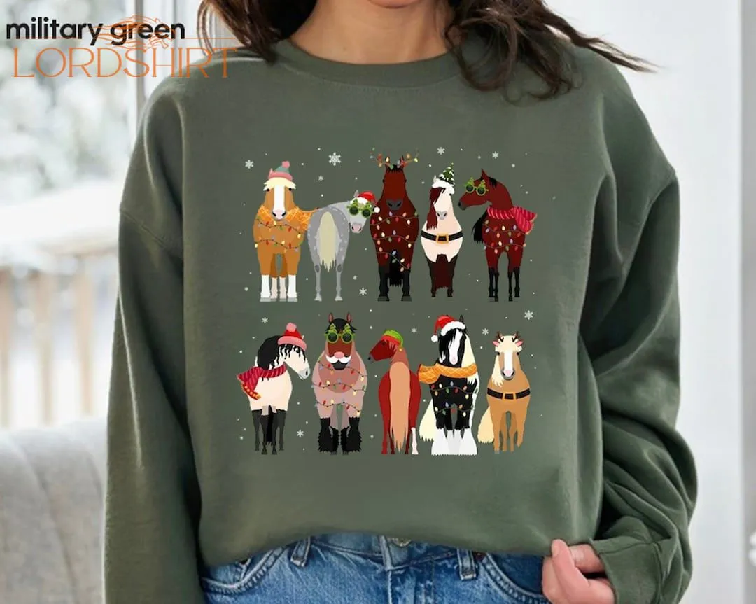 Horse Lover Animal Christmas Shirt Christmas Farm Animals