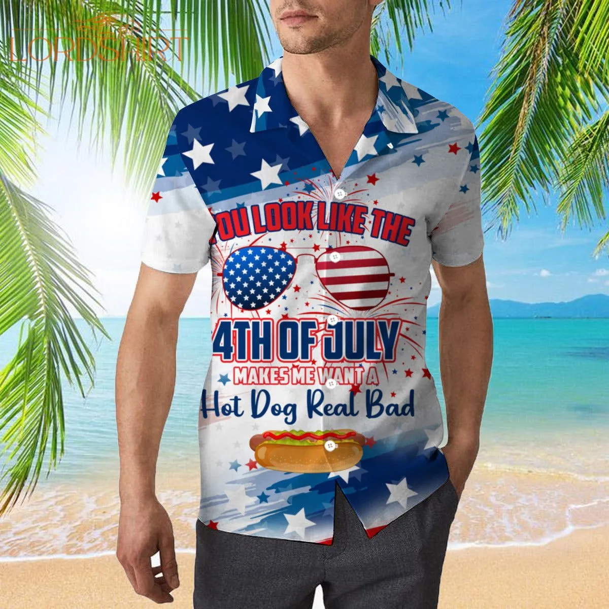 Hot Dog The 4th Of July Hawaiian Shirt