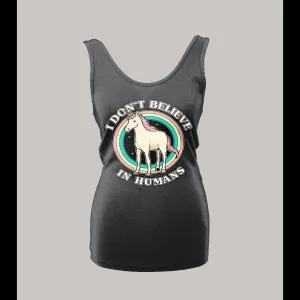 I Don't Believe In Humans Ladies Unicorn Tank Top