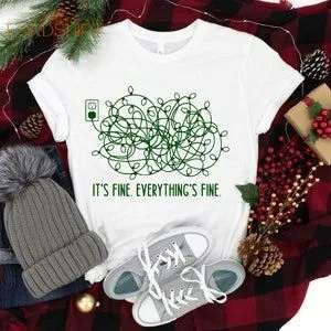 I'm Fine Everything Is Fine Christmas T-shirt Tangled