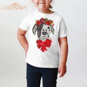 INFANT TODDLER Or YOUTH Dalmatian Festive Christmas T-shirt