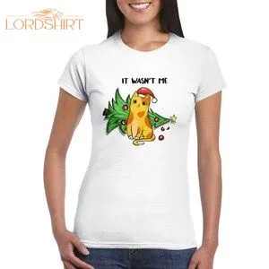 It Wasn't Me Cat Christmas Tree Christmas Cat Tshirt