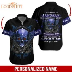 January Guy Custom Name Hawaiian Shirt