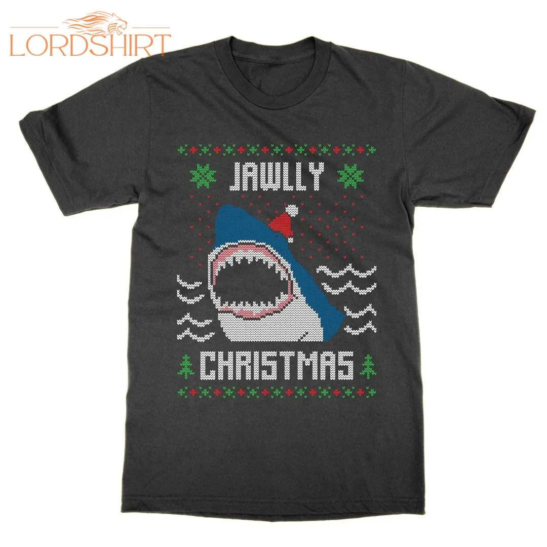 Jawlly Ugly Christmas T Shirt Shark Film Retro Movie 80s Jaws