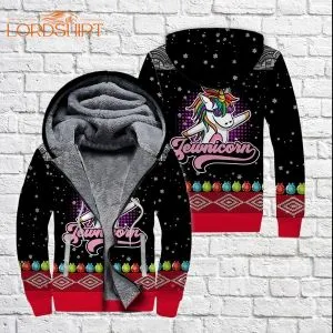 Jewnicorn Cute Fleece Zip Hoodie All Over Print