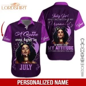 July Girl Custom Name Hawaiian Shirt