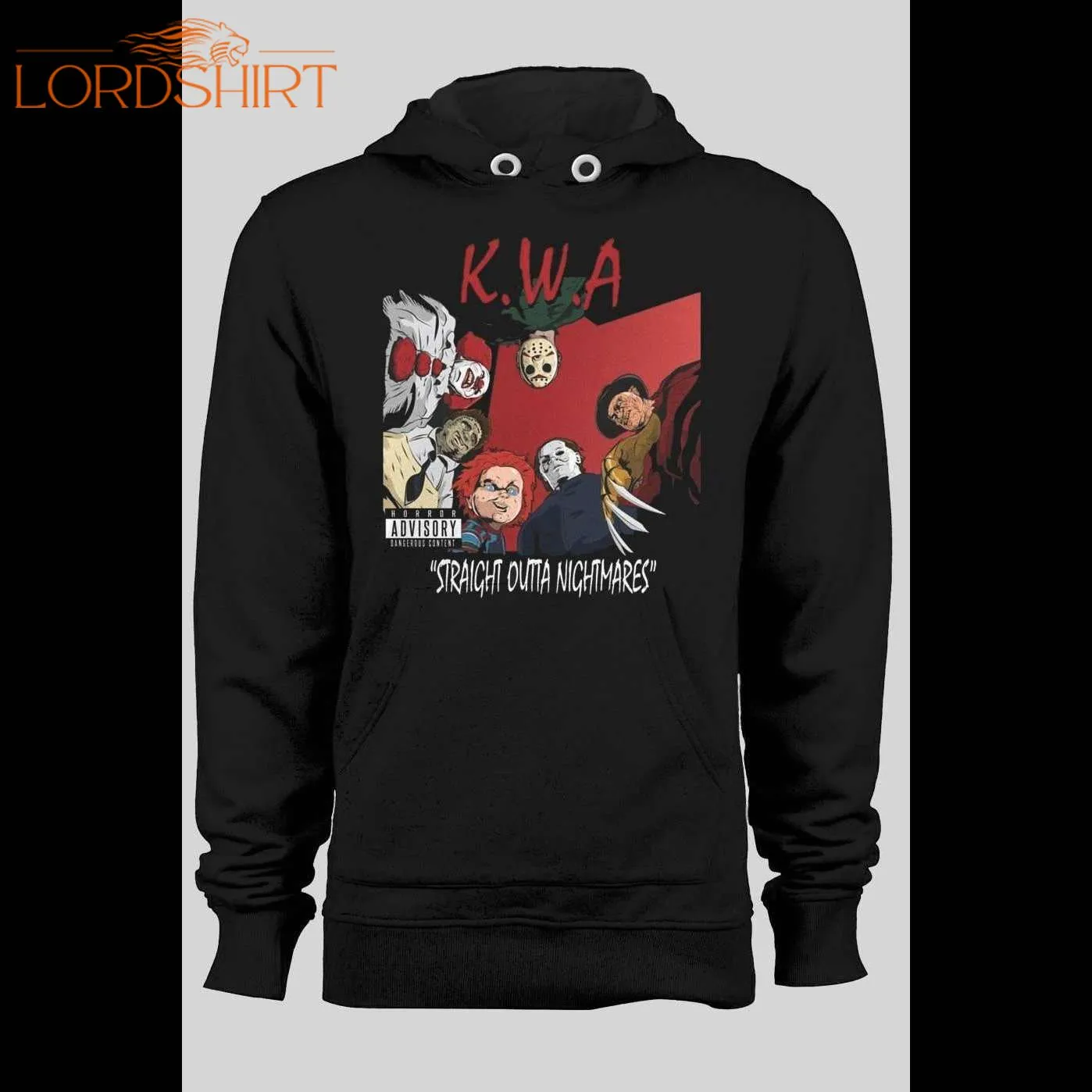 K.w.a Horror Movie Killers Straight Outta Nightmares Nwa Parody Pull Over Winter Hoodie