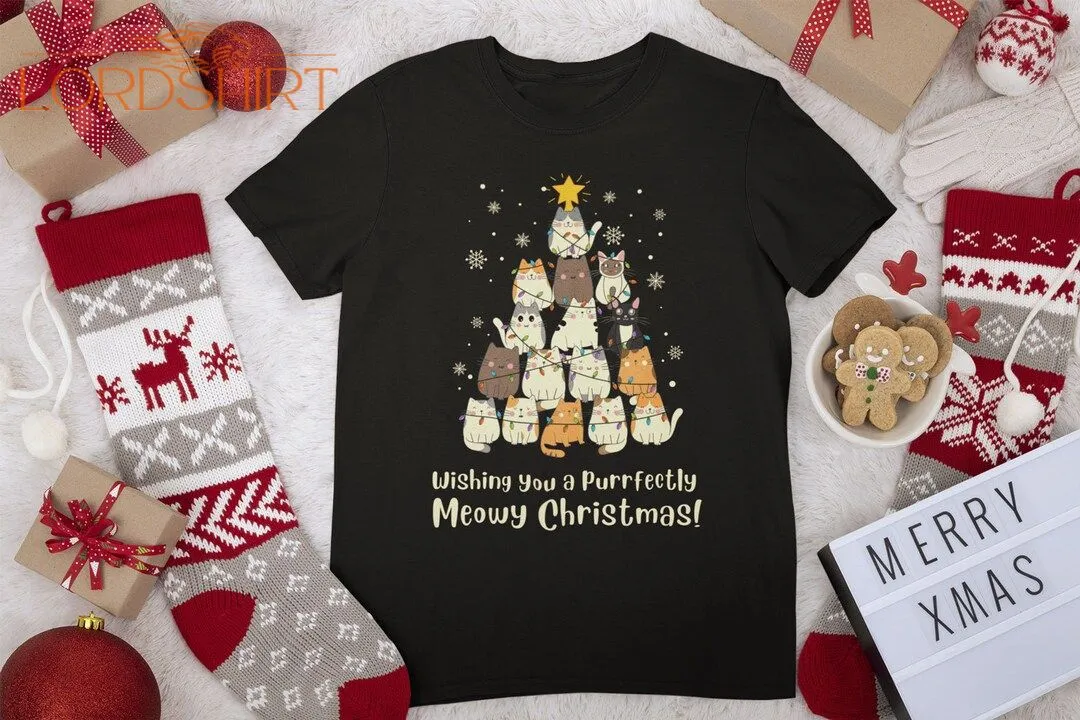 Kawaii Christmas T-shirt Cats Organic Cotton Shirt