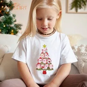 Kids Axolotl Christmas Tree Shirt Axolotl Tree T-shirt Cute