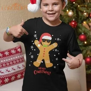 Kids Cool Gingerbread Man Christmas T-shirt 3 13 Yrs Kids