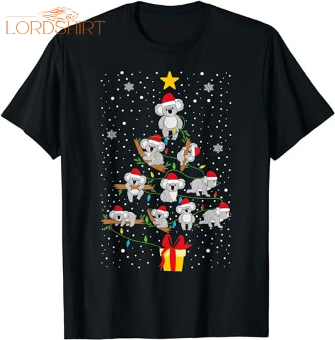 Koala Christmas Tree Lights Funny Xmas Mens Womens Pajama