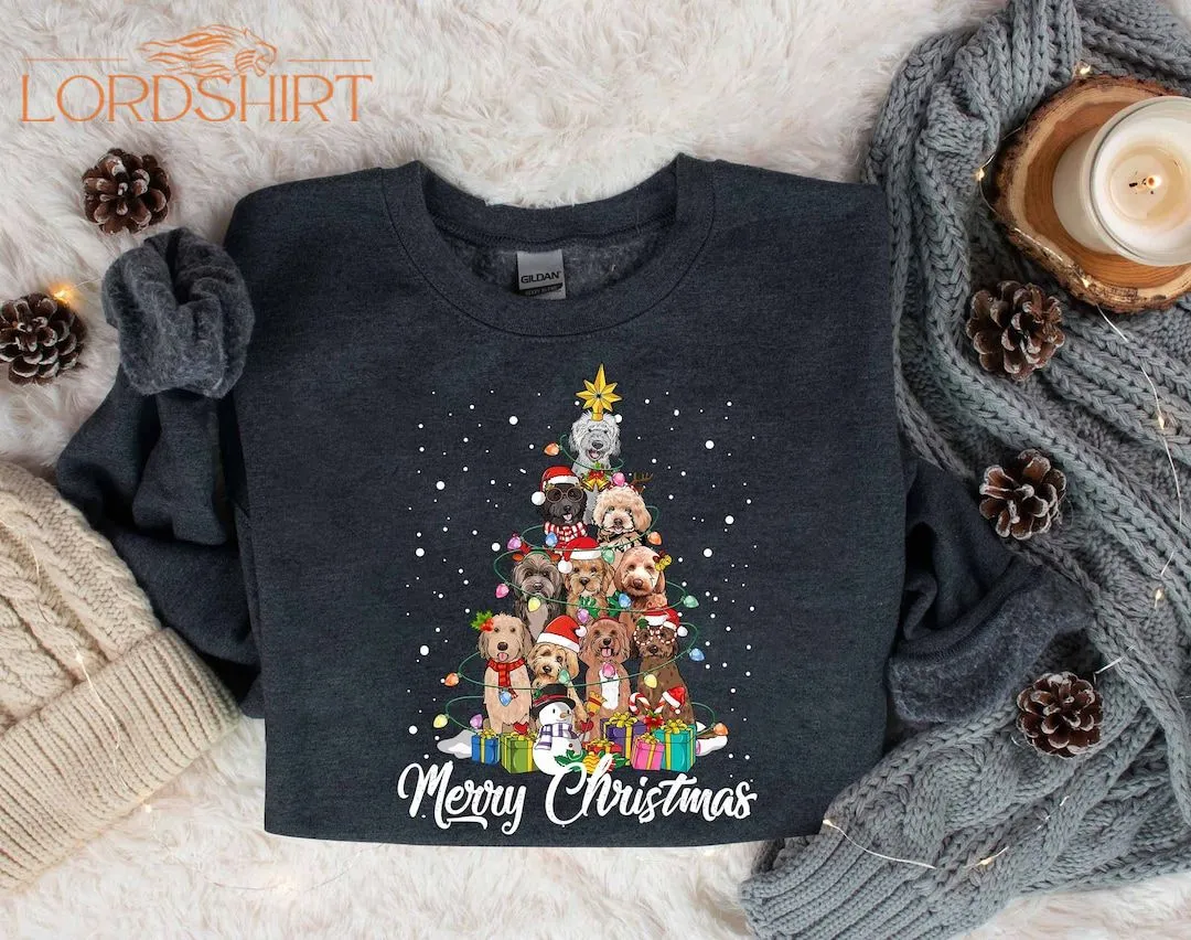 Labradoodle Christmas Sweatshirt Labradoodle Christmas Tree