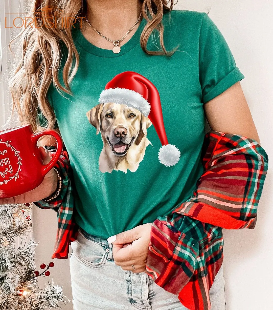 Labrador Retriever Santa Hat Christmas Shirt Labrador