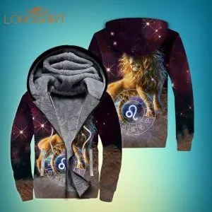 Leo Zodiac Fleece Zip Hoodie All Over Print