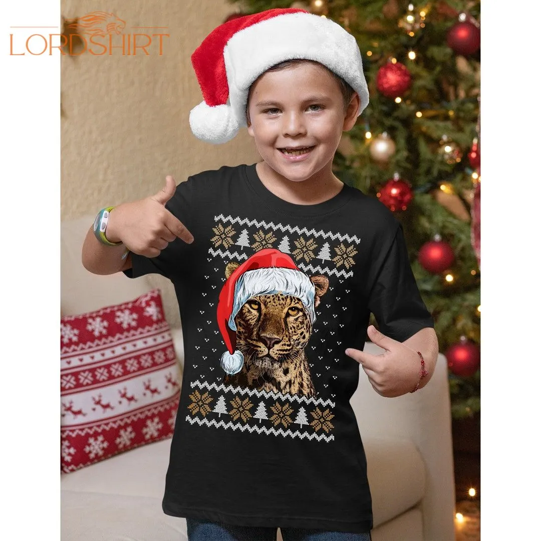 Leopard Christmas Tshirt Leopard Tshirt Mens Womens Kids