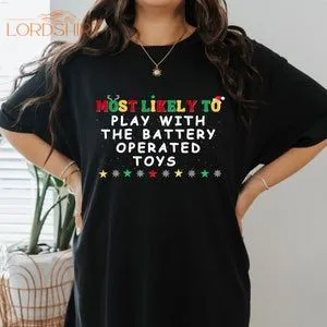 Lesbian Christmas T-shirt LGBTQIA Xmas Tee Adults Toys