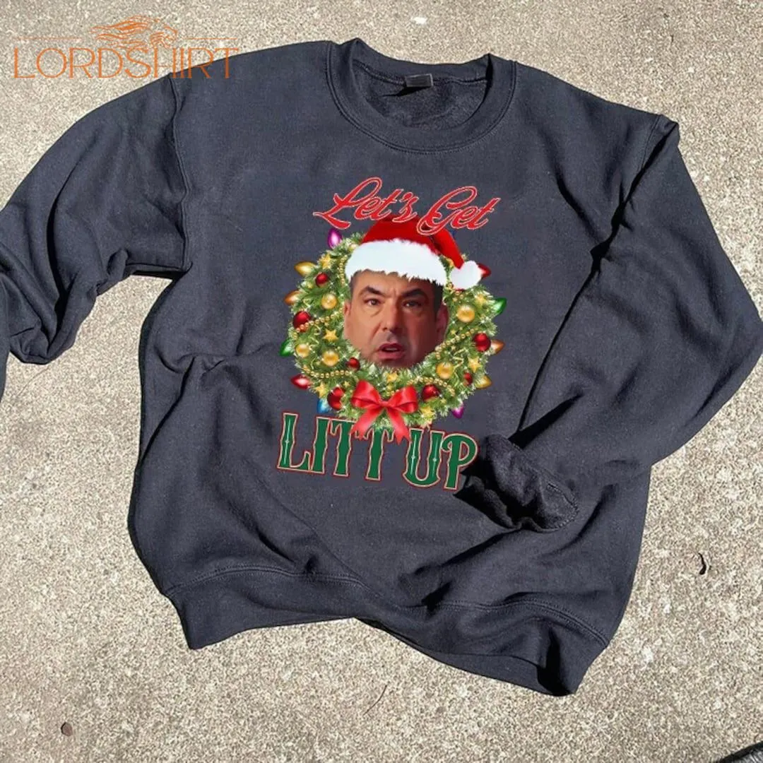 Let's Get Litt Up Funny Christmas Sweatshirt Let's