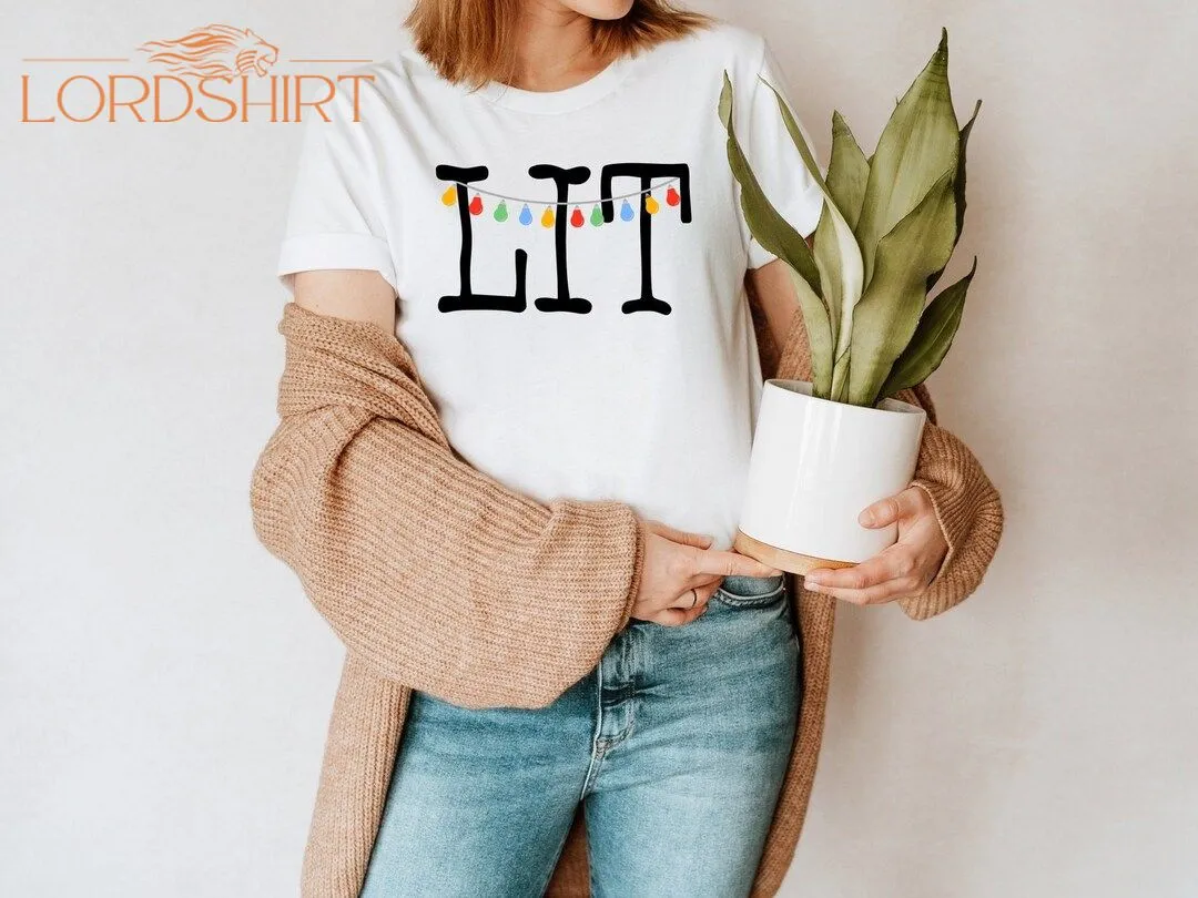 Lets Get Lit Tshirt Merry Christmas Lit Shirt Christmas