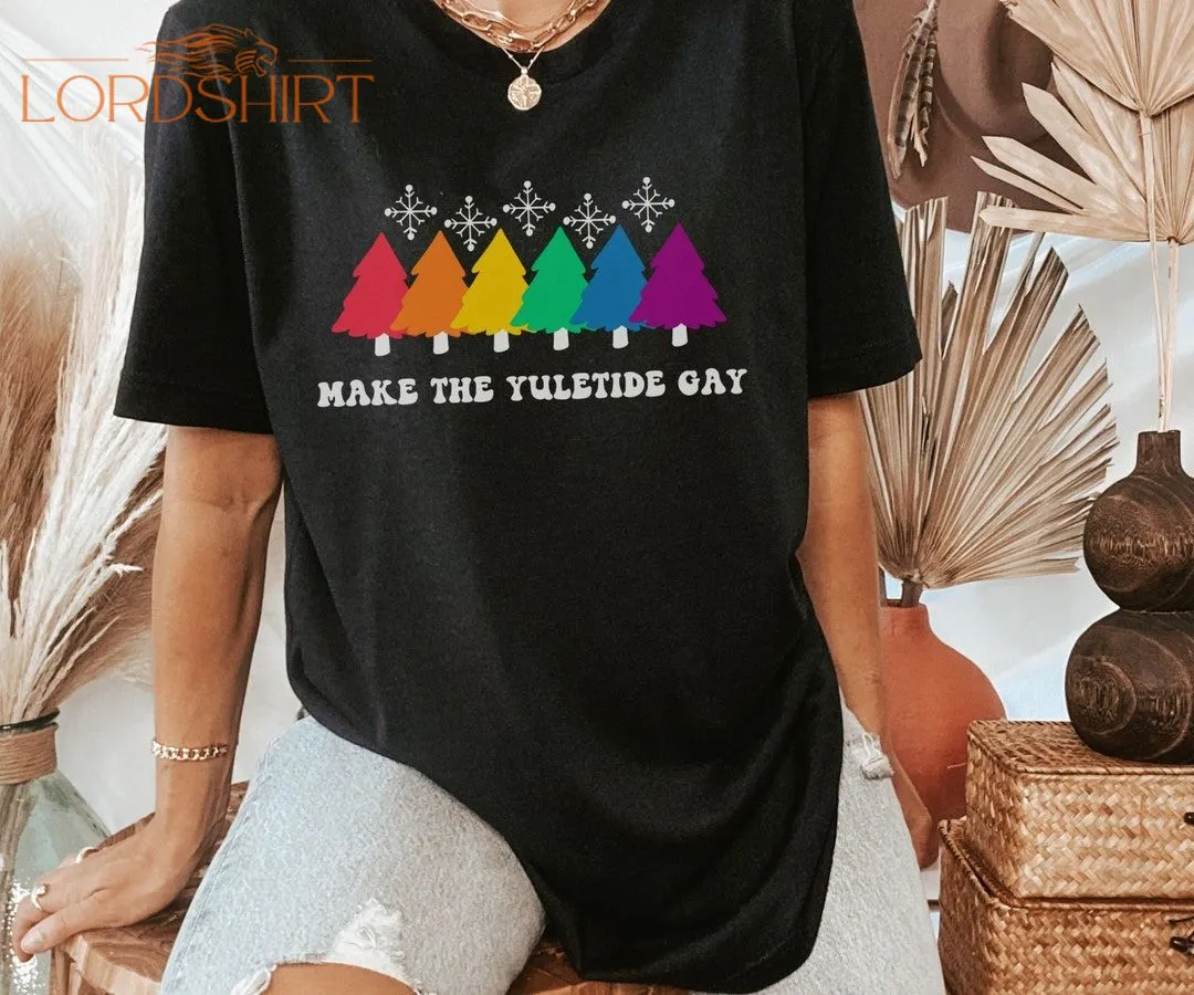 LGBTQ Christmas Shirt Rainbow Pride Xmas Shirt Bisexual Xmas