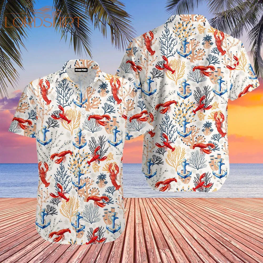 Lobster Anchor Seaweed Hawaiian Shirt