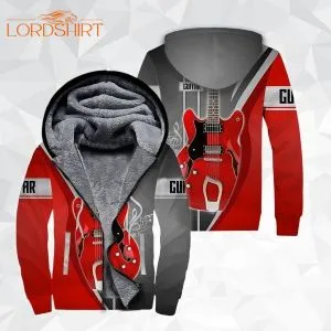 Love Guitar Music Fleece Zip Hoodie All Over Print