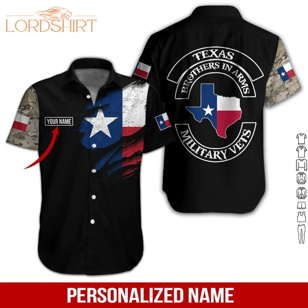 Love Texas Flag Custom Name Hawaiian Shirt