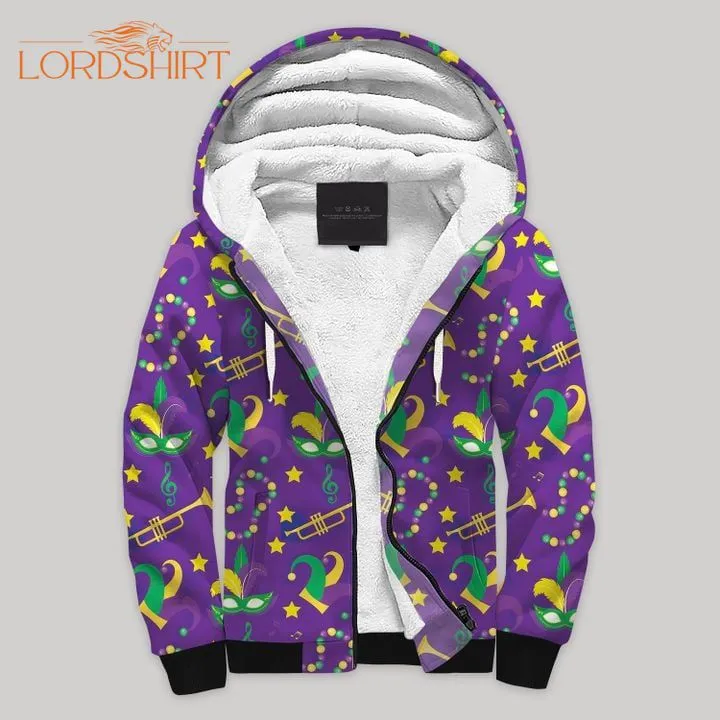 Mardi Gras Blanket Fleece Zip Hoodie All Over Print