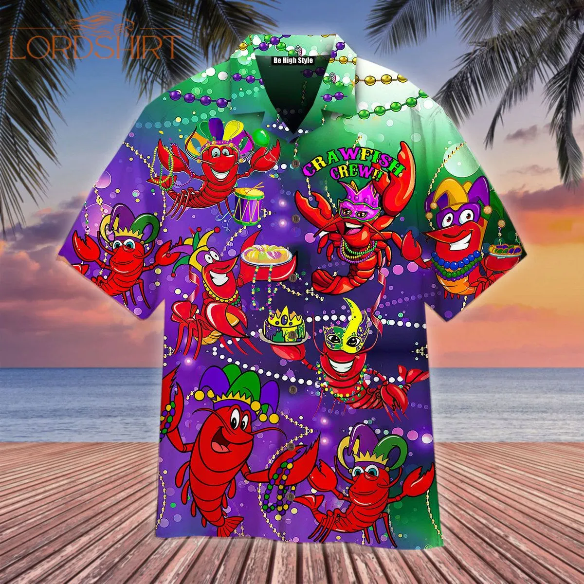 Mardi Gras Crawfish Crew Hawaiian Shirt