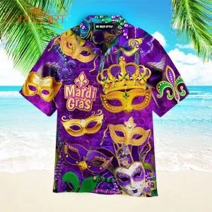 Mardi Gras Mask Aloha Hawaiian Shirt